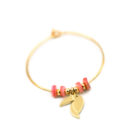 Créoles toucan et pierres fines - finition or et corail rose - Les Naturalistes bijoux