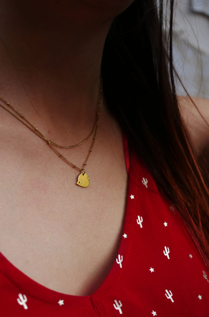 poisson_coeur Collier poisson ange finition or version été avec un top cactus - Les Naturalistes bijoux