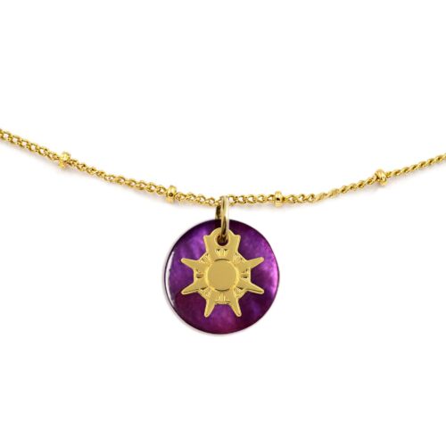 Collier nacre émaillée & Soleil