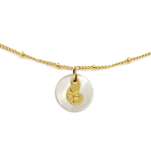 Collier nacre émaillée & nautile