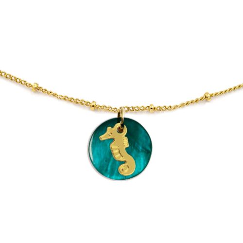 Collier nacre émaillée & Hippocampe