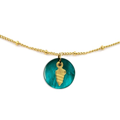 Collier nacre émaillée & nassarius