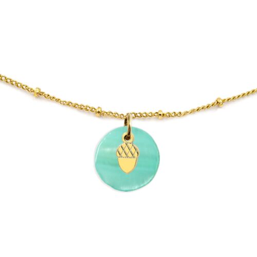 Collier nacre émaillée & gland