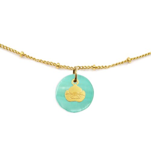 Collier nacre émaillée & pensée