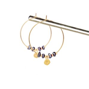 Créoles coquelicot & onyx or