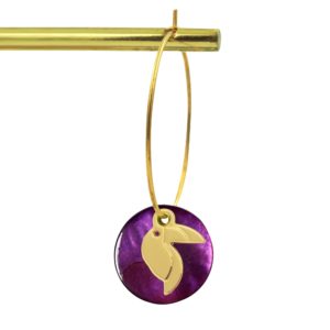 Créoles toucan et nacres bordeaux or