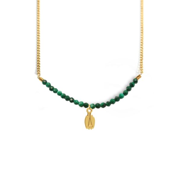 Collier chauve-souris fermée et ligne de pierres fines coloris hiver