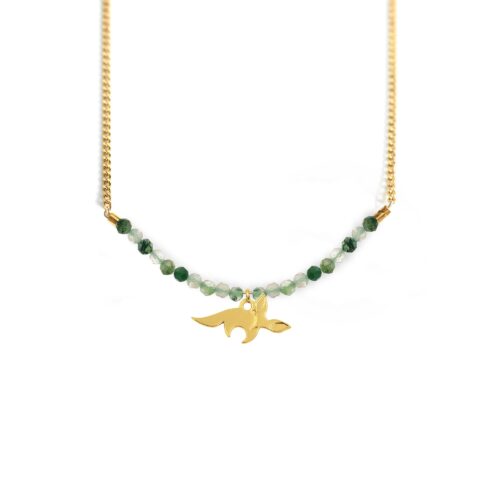 Collier fenec et ligne de pierres fines coloris été