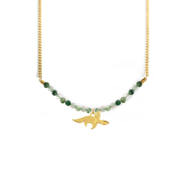 Collier fenec et ligne de pierres fines coloris été