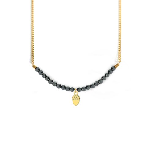 Collier gland et ligne de pierres fines coloris hiver