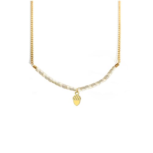 Collier gland et ligne de pierres fines coloris été