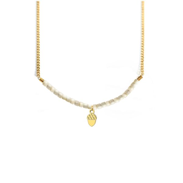 Collier gland et ligne de pierres fines coloris été