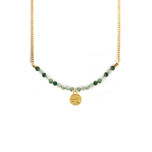Collier jupiter et ligne de pierres fines coloris été