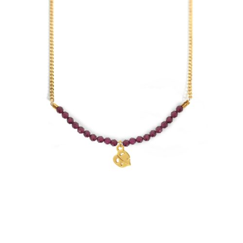Collier monstera et ligne de pierres fines coloris hiver