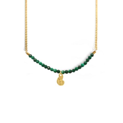 Collier nautile et ligne de pierres fines coloris hiver