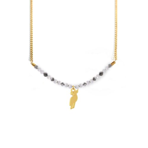 Collier perroquet et ligne de pierres fines coloris hiver