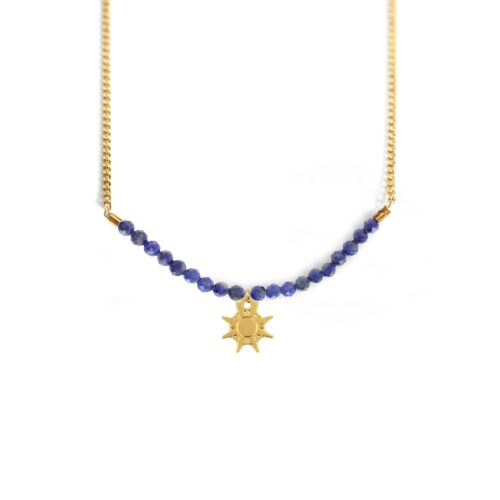 Collier soleil de pierres fines coloris hiver