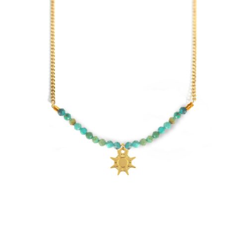 Collier soleil et ligne de pierres fines coloris été