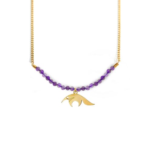 Collier tamanoir et ligne de pierres fines coloris été