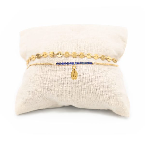 Bracelet chauve-souris fermée et pierres fines coloris hiver