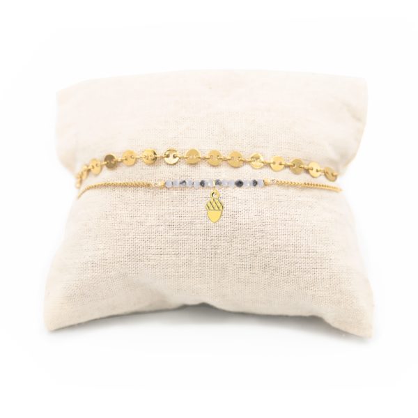 Bracelet gland et pierres fines coloris hiver