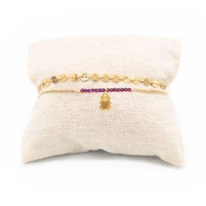 Bracelet scarabée et hématites arc-en-ciel