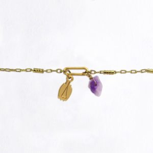 Bracelet maillon chauve-souris fermée & améthyste or