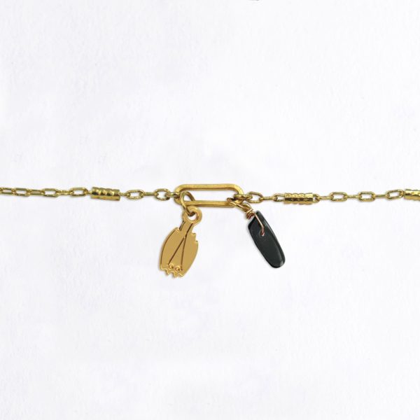 Bracelet maillon chauve-souris fermée et pierres fines au choix coloris hiver