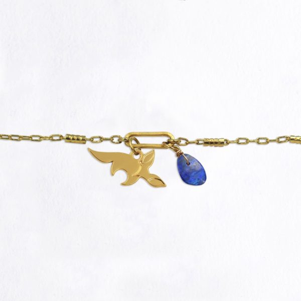 Bracelet maillon fenec et pierres fines au choix coloris hiver