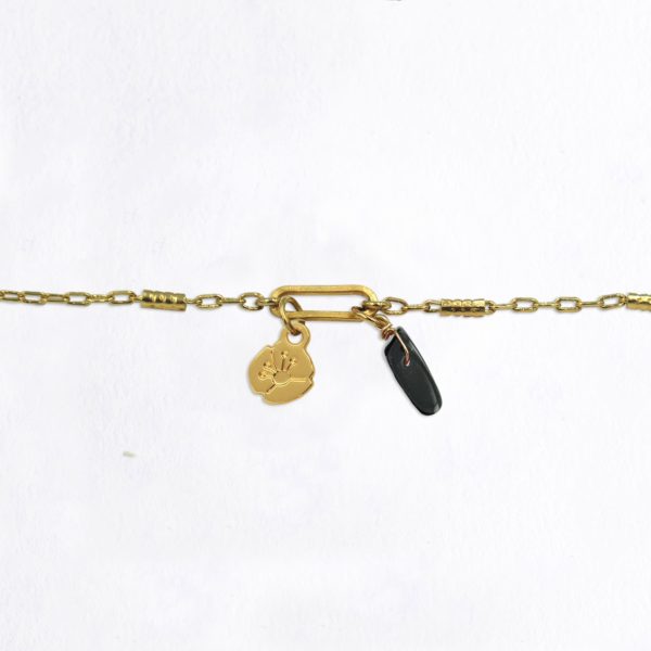 Bracelet maillon coquelicot et pierres fines au choix coloris hiver