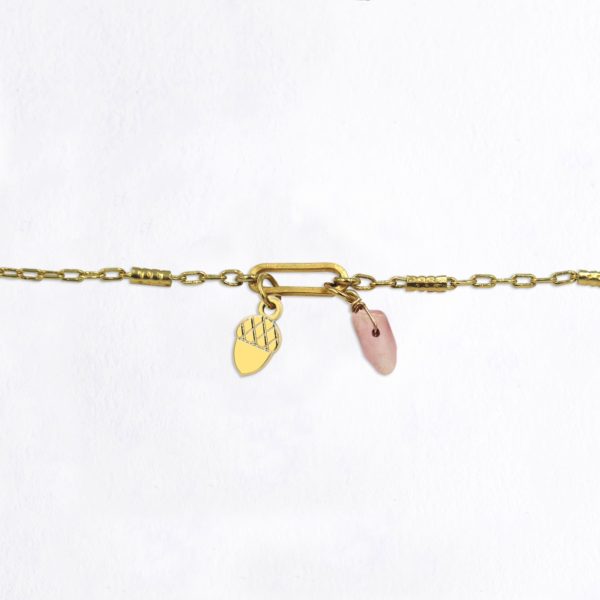 Bracelet maillon gland et pierres fines au choix coloris été