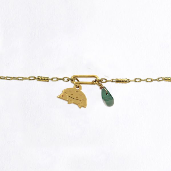 Bracelet maillon hérisson et pierres fines au choix coloris hiver
