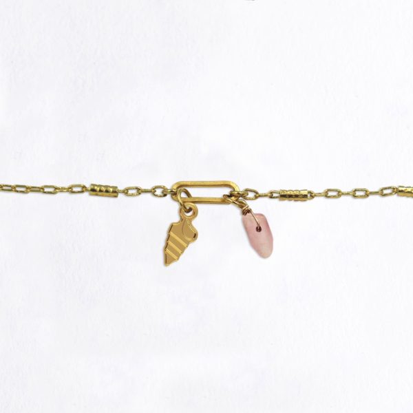 Bracelet maillon nassarius et pierres fines au choix coloris hiver