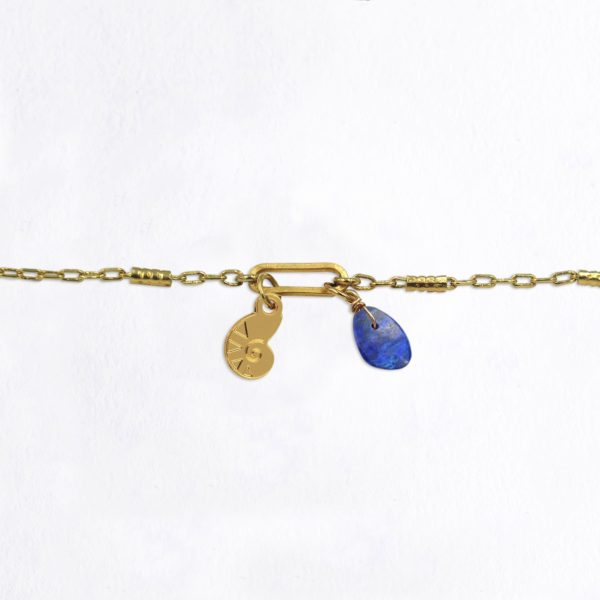 Bracelet maillon nautile et pierres fines au choix coloris hiver