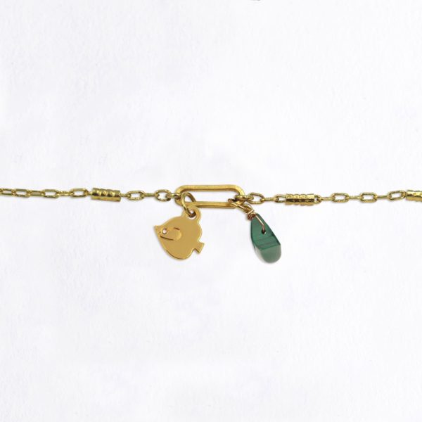 Bracelet maillon poisson ange et pierres fines au choix coloris hiver