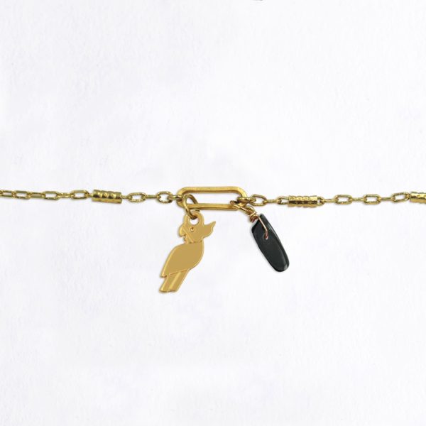 Bracelet maillon perroquet et pierres fines au choix coloris hiver