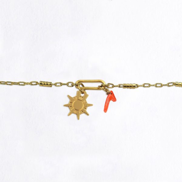 Bracelet maillon soleil et pierres fines au choix coloris hiver