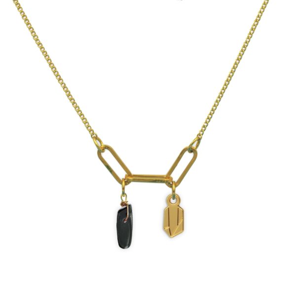 Collier 3 maillons cristal et pierre fine au choix coloris hiver