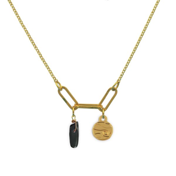 Collier 3 maillons jupiter et pierre fine au choix coloris hiver