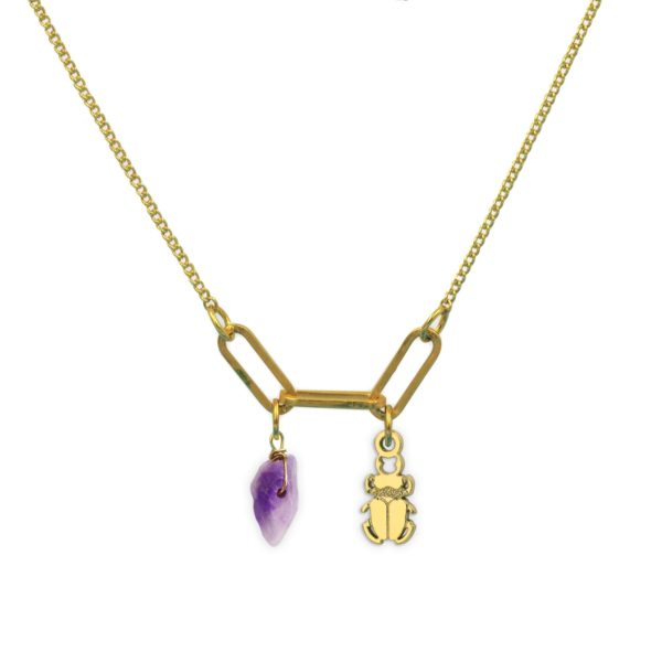 Collier 3 maillons lucane et pierre fine au choix coloris hiver