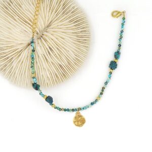 Bracelet en pierres fines turquoises & Jupiter or