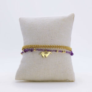 Bracelet double Alchimie : l'améthyste et le cheval