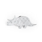 Pins Tricératops en laiton argenté — collection Dinosaures — fond blanc 01, Les Naturalistes