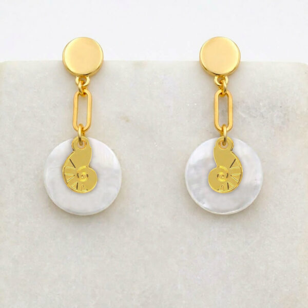 Boucles d'oreilles nacres et nautiles