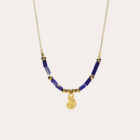 Collier horizon nautile et lapis lazulis en laiton doré — collection Mers et océans — fond blanc 04, Les Naturalistes