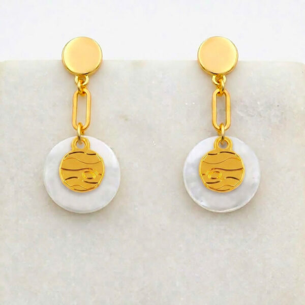 Boucles d'oreilles nacres et Jupiter