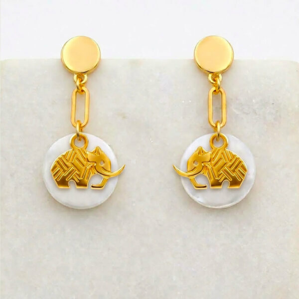 Boucles d'oreilles nacres et mammouth